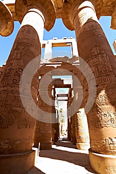 Great hypostyle hall with giant lotus columns