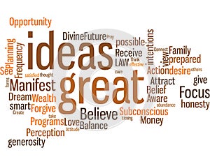 Great ideas word cloud banner