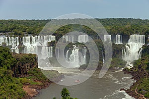 Great Iguazu waterfall. Natural Wonder of the World