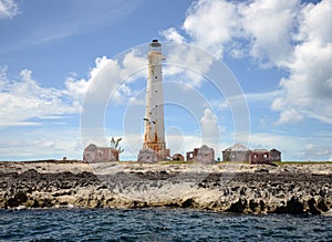 Great Isaac Cay Lighthouse in the Bahamas photo