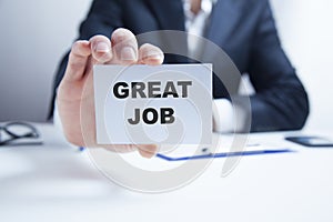 Great job text on page