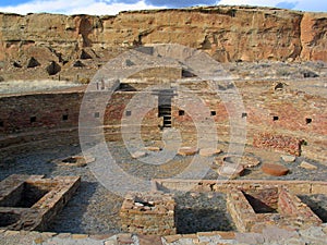 Great kiva of Chetro Ketl at Chaco Canyon photo