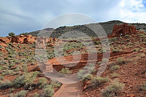 Great Kiva and Pueblo Ruins, Wupatki National Monument, Arizona, USA