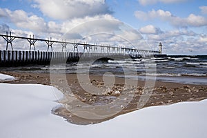 Great Lakes Light House In Winter