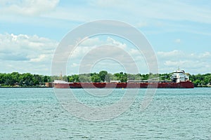 great lakes ship on the st clair river in ontario