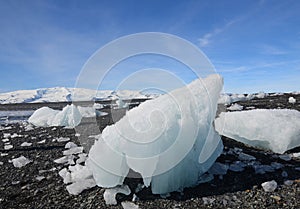 Great landscape with blue skies and white glaciers