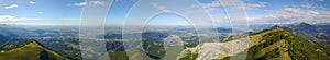 Great landscape on the Padana plain in summer time. Panorama from Linzone Mountain