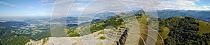 Great landscape on the Padana plain in summer time. Panorama from Linzone Mountain