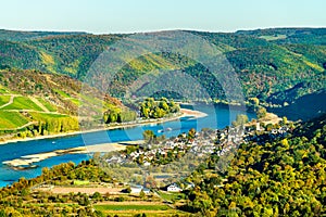 The great loop of the Rhine at Boppard in Germany