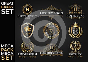 Great Luxury Set, Royal and Elegant Logo Template Vector Design