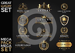 Great Luxury Set, Royal and Elegant Logo Template Vector Design