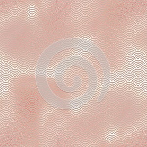 Great metalline elegance pattern backdrop - pale pink seigaiha background - Champagne pink pageantry texture