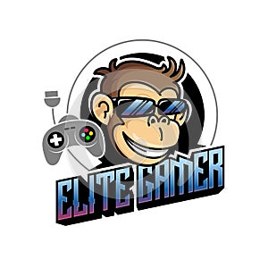 Great monkey e sport vector logo