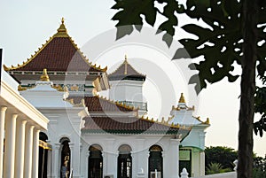 The great mosque in the city of palembang photo