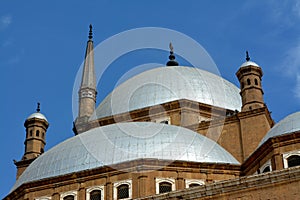 The great mosque of Muhammad Ali Pasha or Alabaster mosque in Citadel of Cairo, the main material is limestone likely sourced from