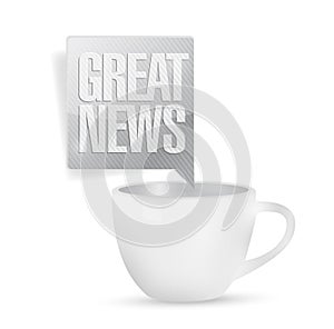 Great news and coffee mug. illustration design