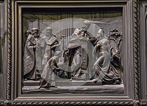 Great north door in Isaac cathedral - Saint Petersburg, Russia