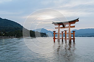 The great O-Torii of Itsukushima Shrine in Miyajima, Hiroshima