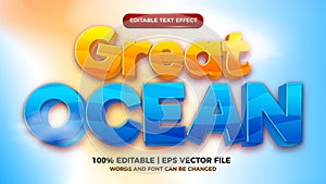 great ocean cartoon comic editable text effect style template