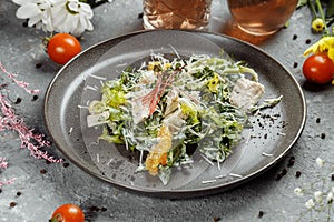 Great orange Walnut Chicken Salad top view