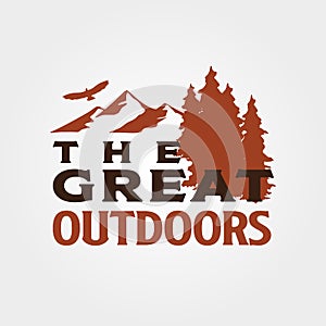 The great outdoor logo vintage vector symbol design, mountain adventure logo design