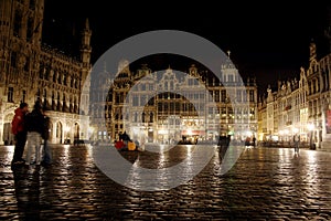 Grande Place, Great Place of Brussels at Night photo