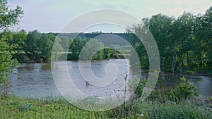 Great place for fishing on the river with overgrown green banks