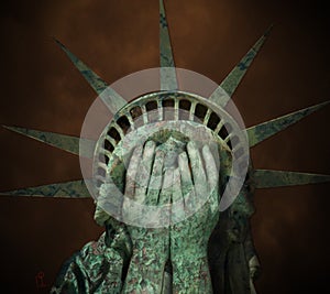 Shamed and embarrassed Statute of Liberty photo