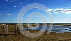 Great pond on the beach of Castelldefels