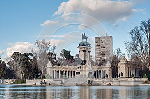 The Great Pond on Retiro Park in Madrid, Spain photo
