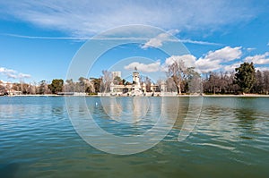 The Great Pond on Retiro Park in Madrid, Spain photo