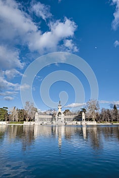 The Great Pond on Retiro Park in Madrid, Spain photo