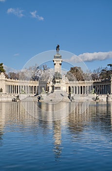 The Great Pond on Retiro Park in Madrid, Spain. photo