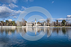 The Great Pond on Retiro Park in Madrid, Spain. photo