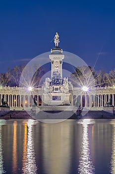 The Great Pond on Retiro Park in Madrid, Spain. photo