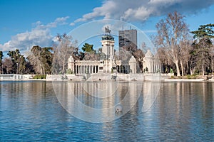 The Great Pond on Retiro Park in Madrid, Spain. photo