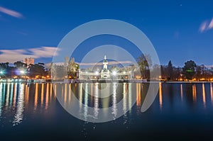 The Great Pond on Retiro Park in Madrid, Spain. photo