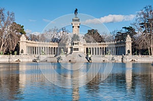 The Great Pond on Retiro Park in Madrid, Spain. photo
