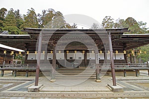 Great portrait hall at Danjo Garan sacred temple complex, Koyasan photo