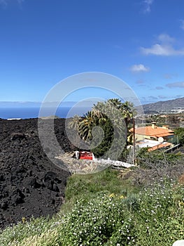 This is the great and powerful cumbre vieja volcano on the island of La Palma. Consequences of the eruption photo