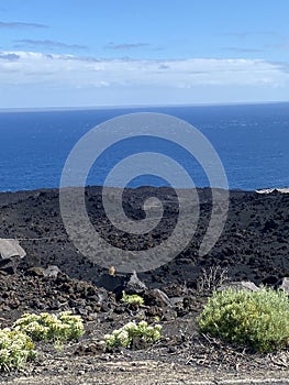 This is the great and powerful cumbre vieja volcano on the island of La Palma. Consequences of the eruption photo