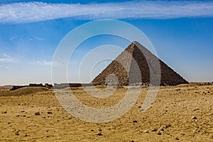 Great pyramid of Cheops and Sphinx