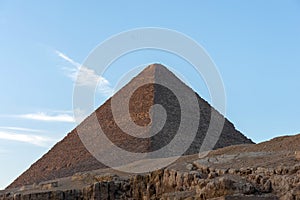 The Great Pyramid of Giza also known as the Pyramid of Khufu or the Pyramid of Cheops