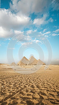 The great pyramid of giza egypt on a suuny day