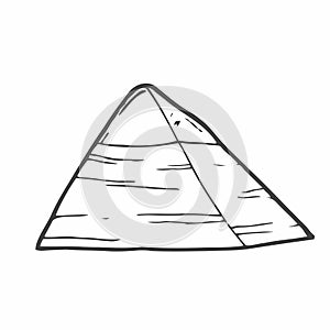 Great Pyramid of Giza hand drawn illustration vector on isolated background,landmark of Egypt