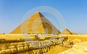 The Great Pyramid of Giza and smaller Pyramid of Henutsen