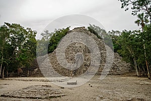 The Great Pyramid - Nohoc Mul - at Coba Mexico, a magnificent Ma