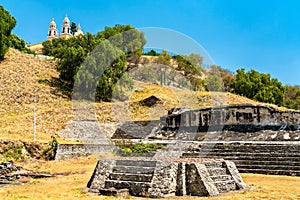 The Great Pyramid and the Our Lady of Remedies Church in Cholula, Mexico