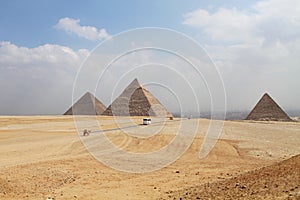 Great pyramids in Giza, Egypt