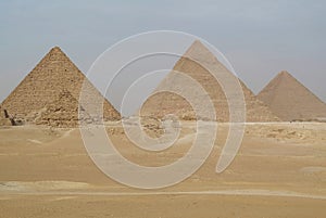 Great pyramids on Giza plateau, Cairo, Egypt